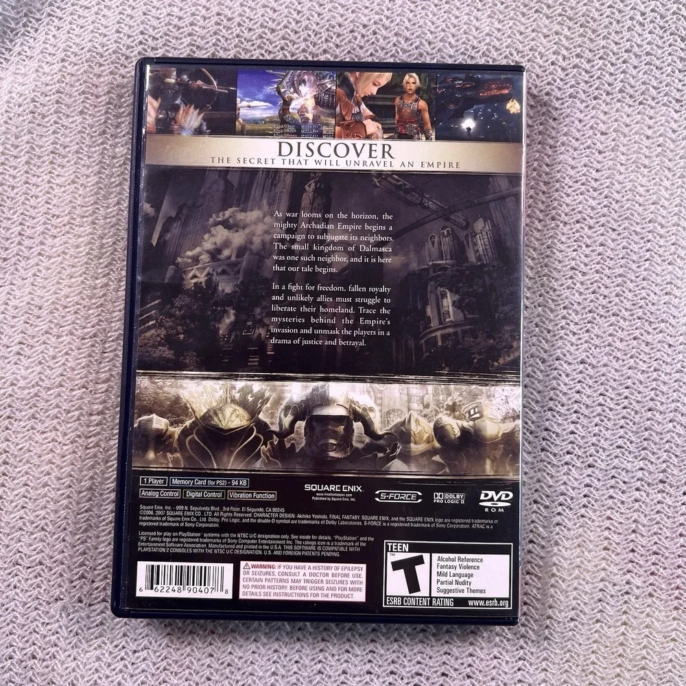 Square‎ Enix Final Fantasy XII PS2 Game Greatest Hits RPG Sony PlayStation Retro